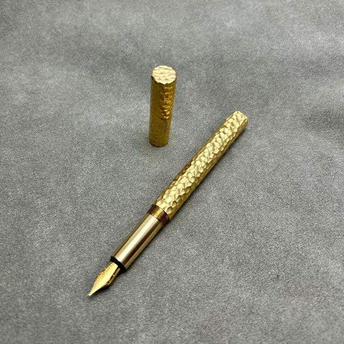 Customized H62 Brass Hammered 2-in-1 Pen - 7th Anniversary Engraved Wooden Box Set