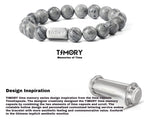 Customized Map Stone & Steel Bracelet - 6th Iron Anniversary Engraved Time Capsule