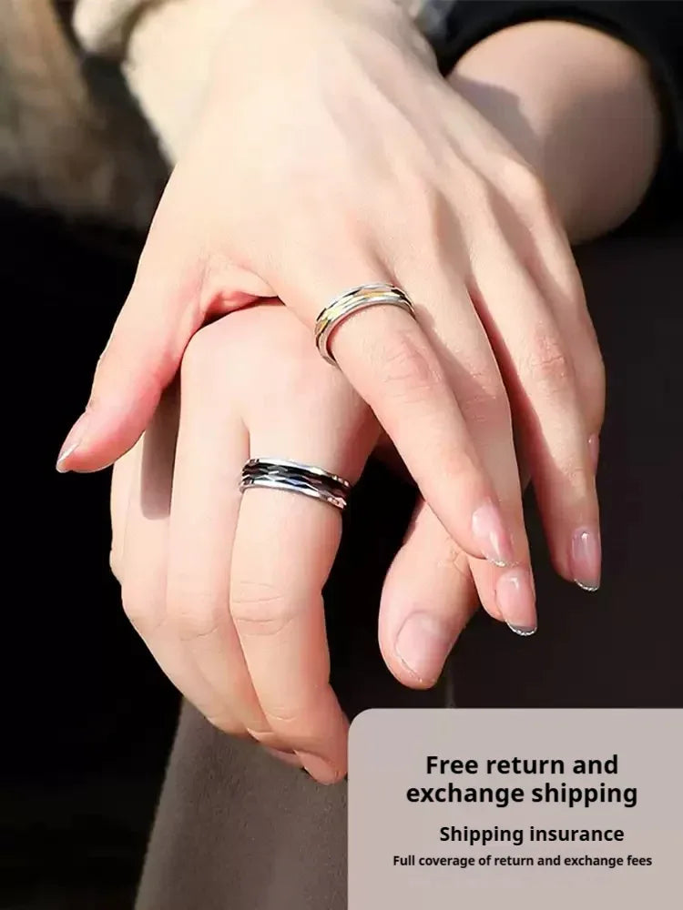 Customized 857 Tungsten Spinner Ring - 6th Iron Anniversary Engraved - OOAKB