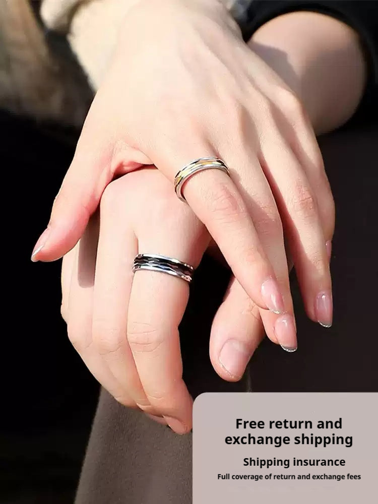 Customized 857 Tungsten Spinner Ring - 6th Iron Anniversary Engraved