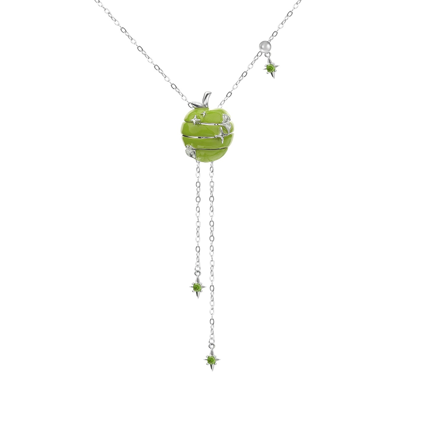 Customized Apple Slice 4th Fruit & Flower Wedding Necklace - Adjustable Engraved