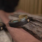 Black Ebony & Copper Bracelet, styled product scene with anniversary-themed props