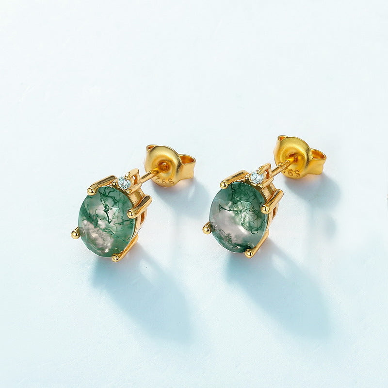 Unique Charm Moss Agate Earrings