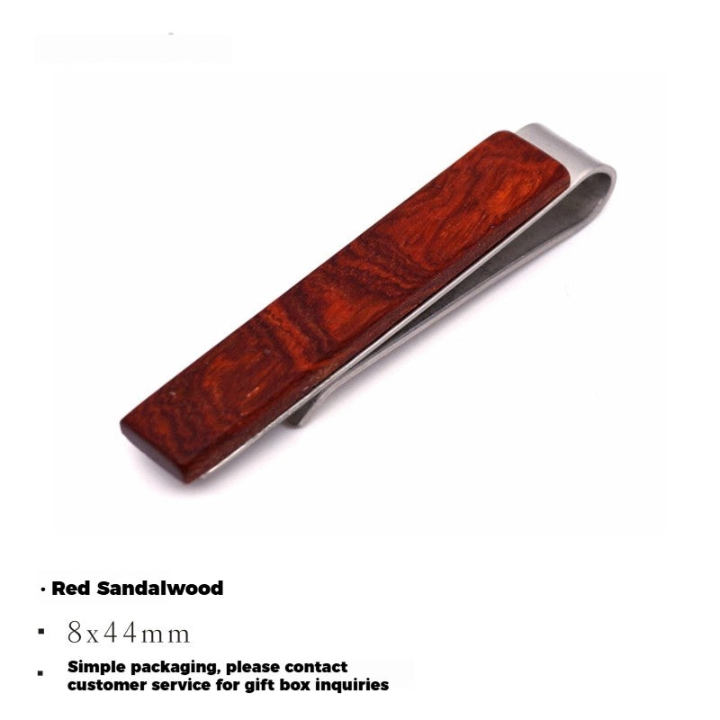 Customized Solid Wood Tie Clips - 5th Anniversary 4 Wood Types Engraved