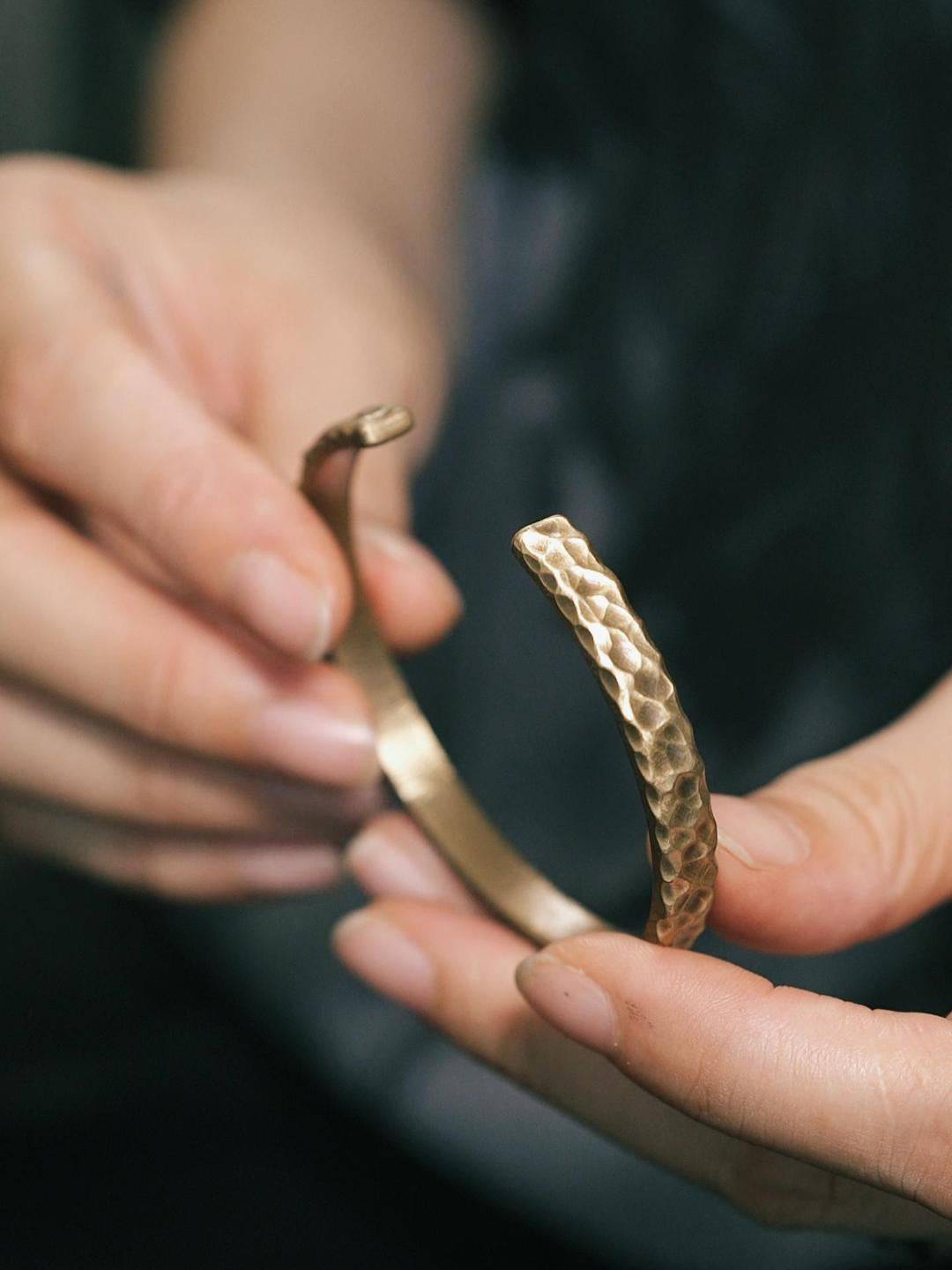 Customized Solid Brass Couple Cuffs - 7th Anniversary Adjustable Engraved