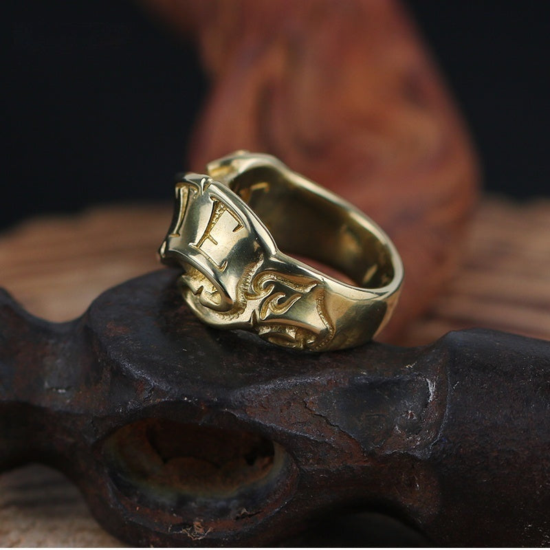 Copper Wedding Gift Customized Copper/14K Gold Ribbon Ring for Men and Women with Exclusive Design (57 chars)