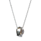 Customized Titanium Steel Couple Necklace - 6th Iron Anniversary Cubic Zirconia