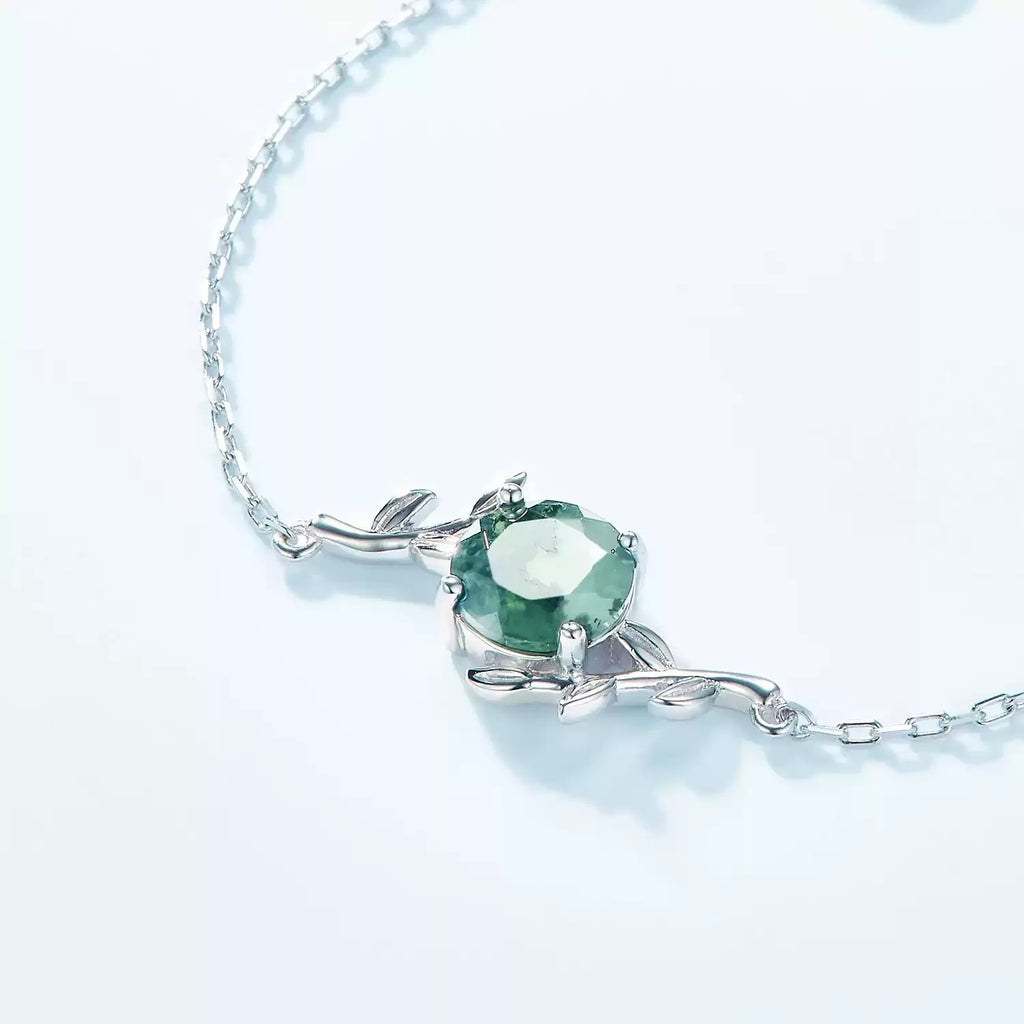 Moss Agate Flower Leaf Series Bracelet - OOAKB
