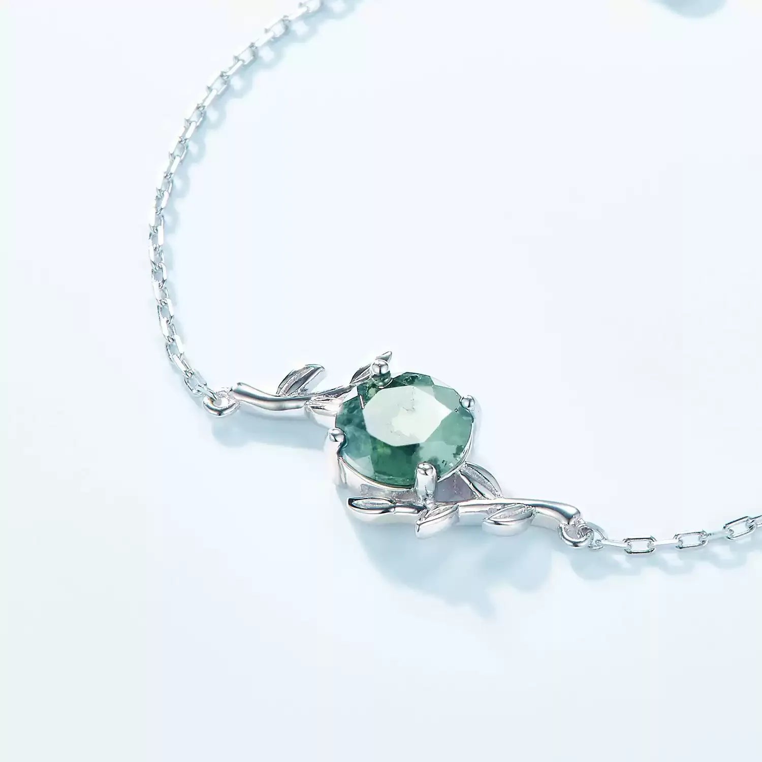 Moss Agate Flower Leaf Series Bracelet - OOAKB