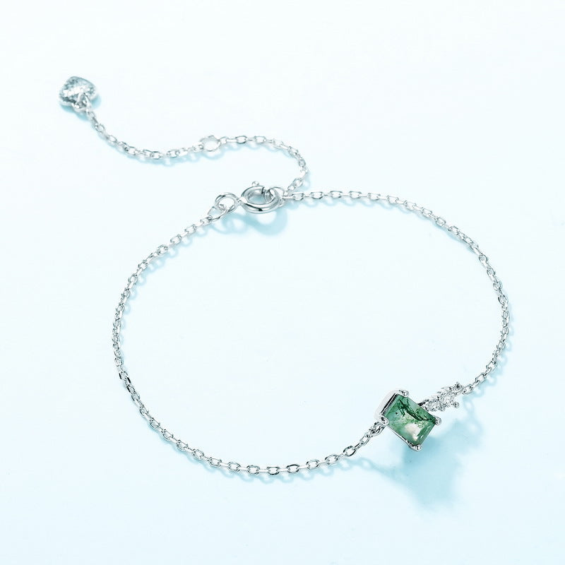 New Style Geometric Moss Agate Bracelet