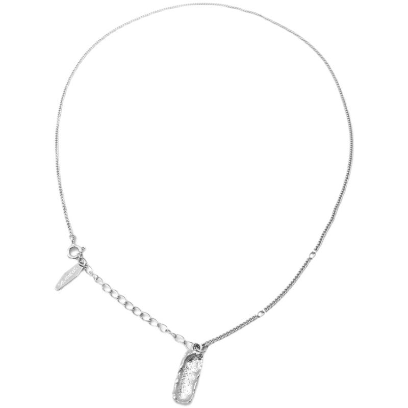 S925 Sterling Silver Tin Foil Ingot Necklace – Anniversary Gift for Her