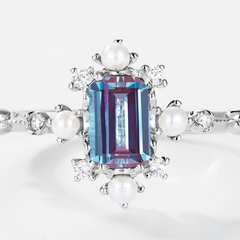 Alexandrite European and American Style Personalized Ring