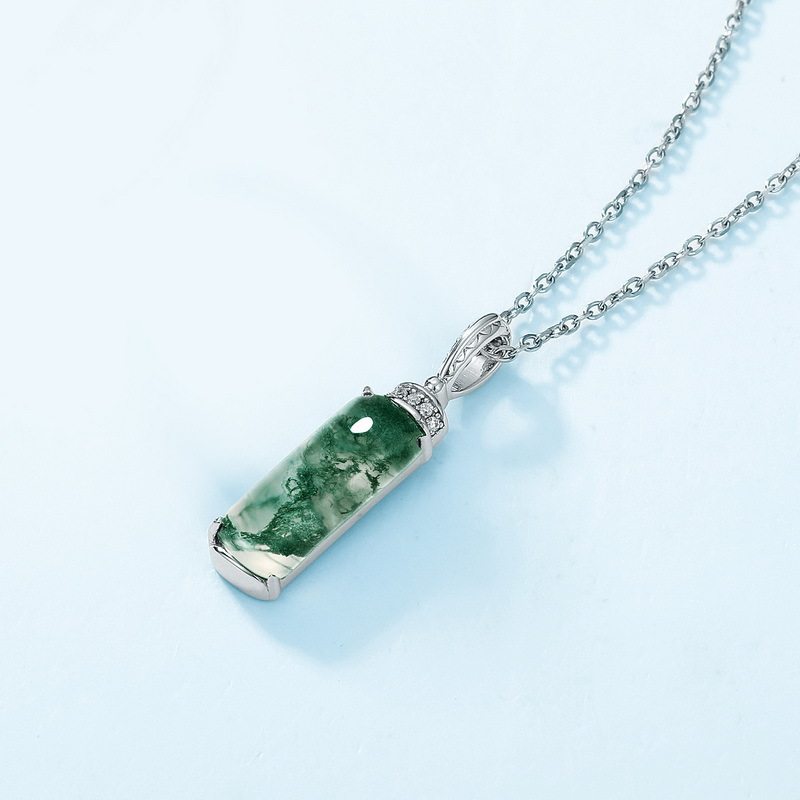 New Style Perfume Bottle Moss Agate Pendant