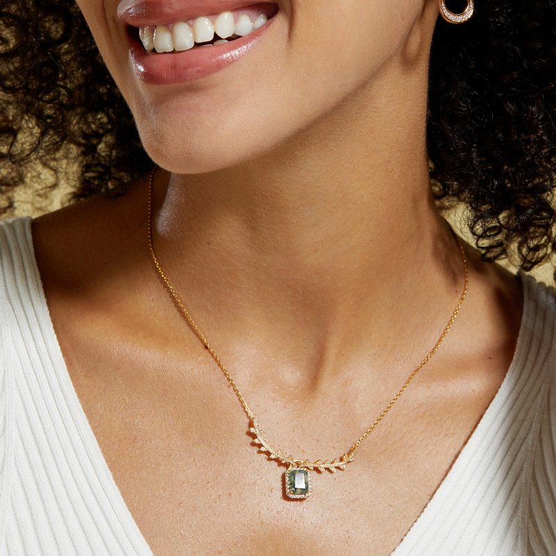 New Style Moss Agate Collarbone Necklace