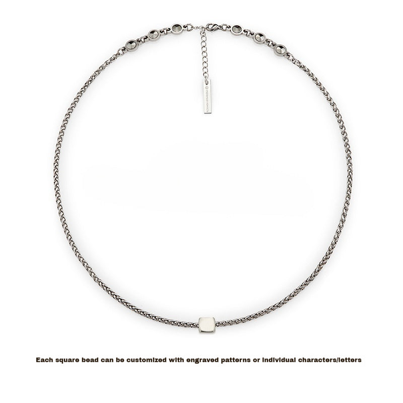 Customized 316 Steel Germanium Necklace - 6th Iron Anniversary Engraved
