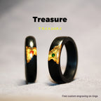 Customized Handcrafted Sandalwood Couple Rings - 5th Anniversary Engraved