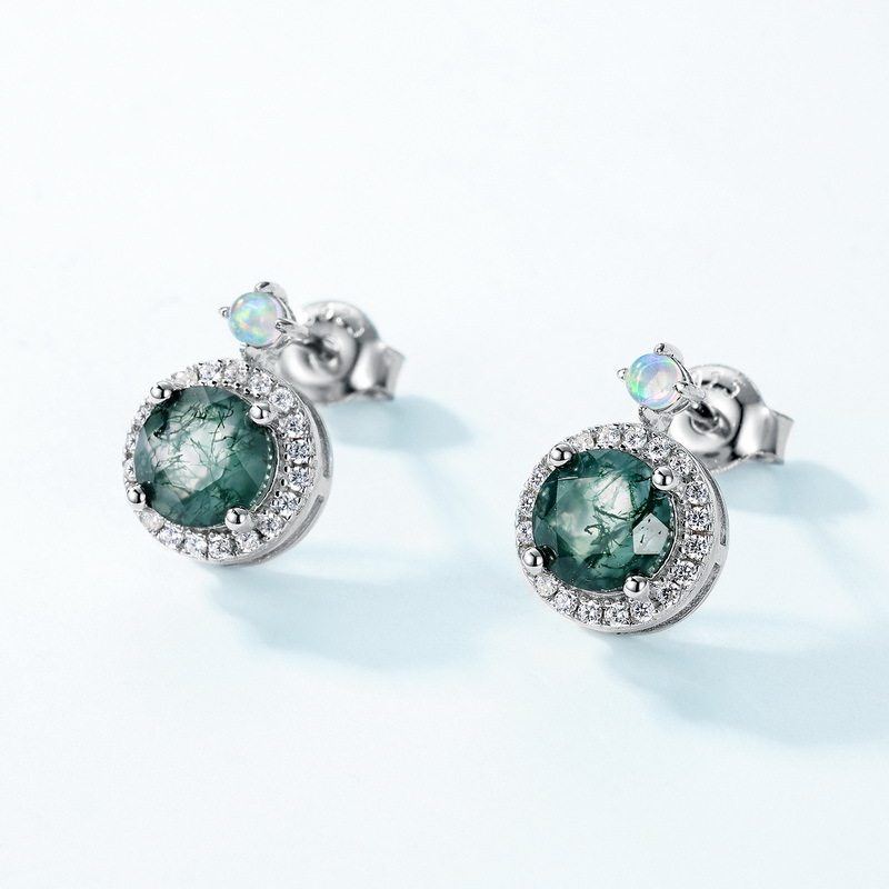 Moss Agate New Style Earrings Unisex