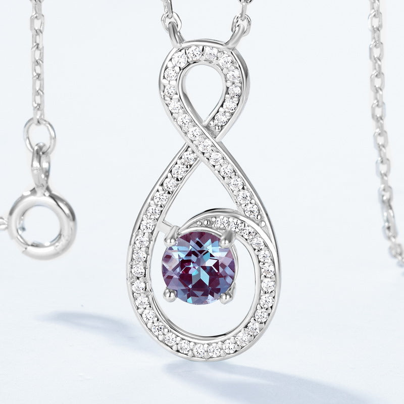 Alexandrite Infinity Symbol Collarbone Chain