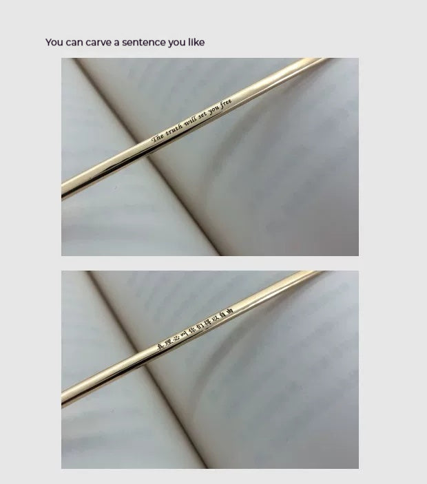 Customized Copper Moses Staff Bookmark - 7th Anniversary Engraved Gift Set