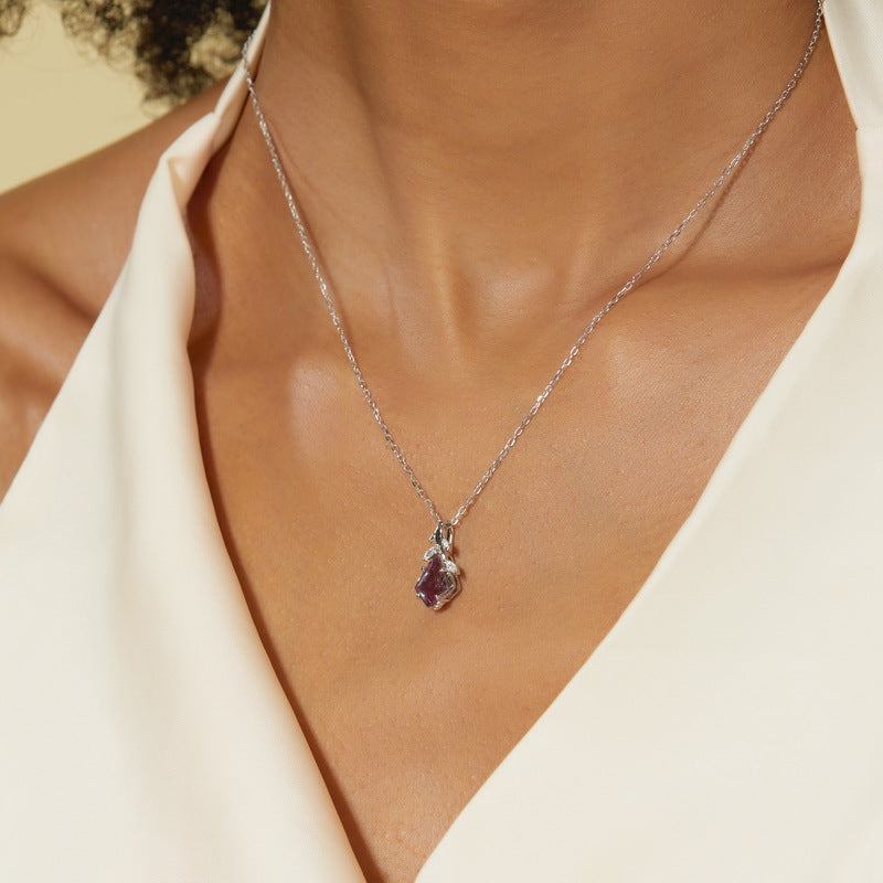 Alexandrite Geometric Personalized Pendant