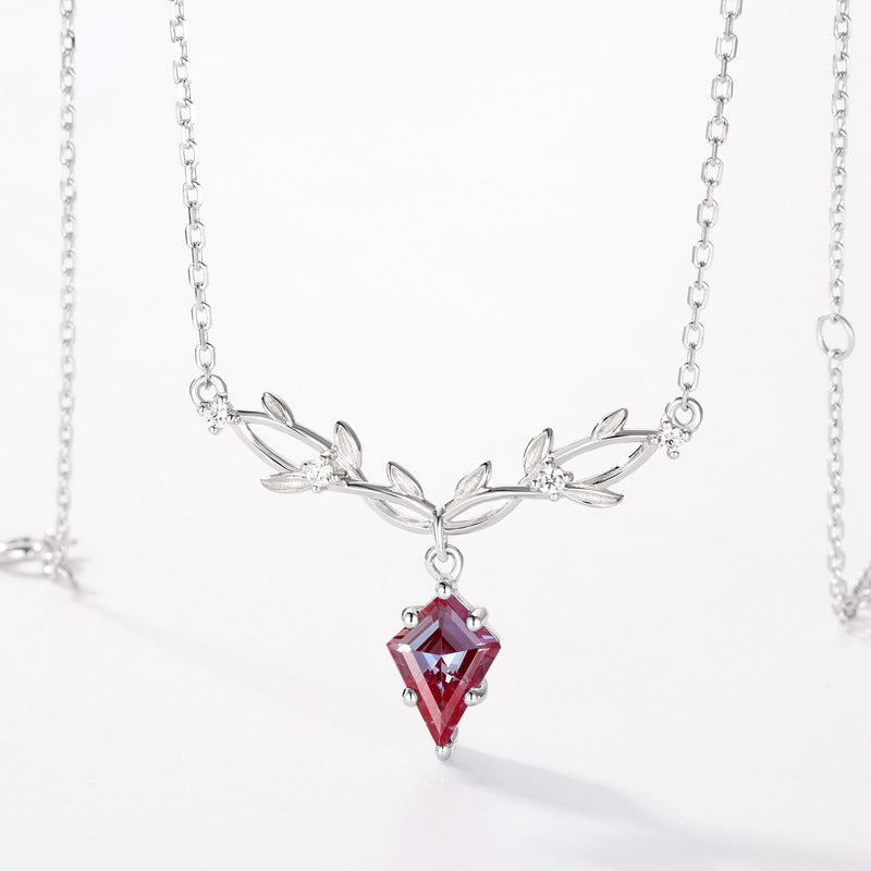Alexandrite Diamond-Inlaid Collarbone Chain