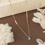 Blue Opal S925 Silver Heart Pendant Necklace