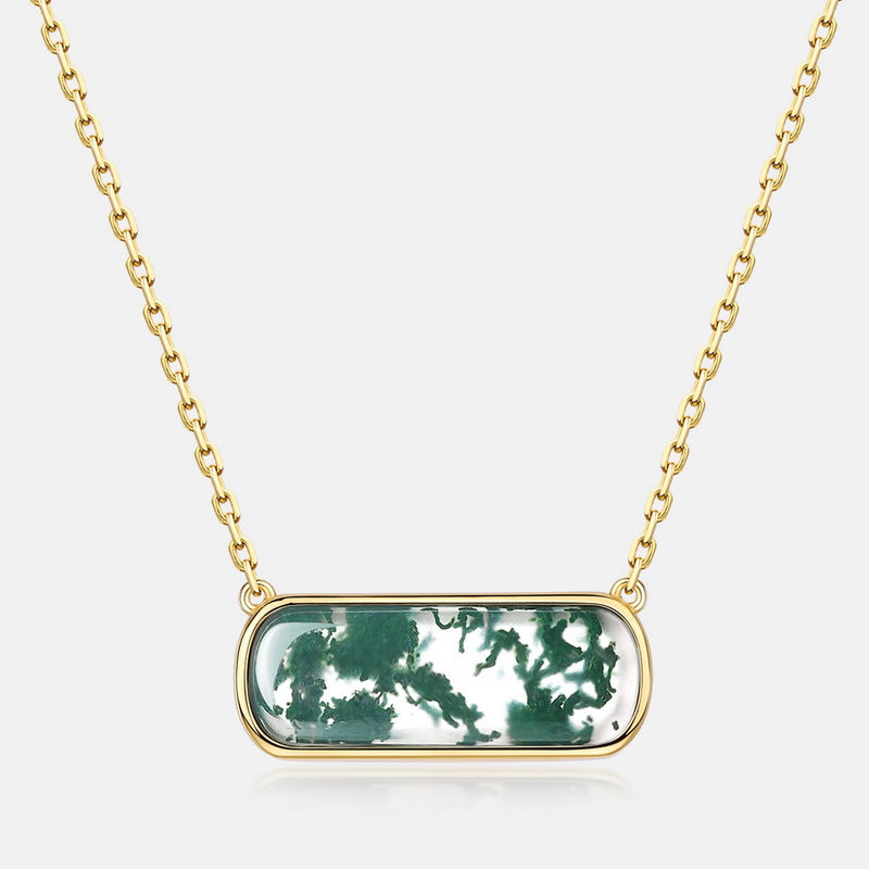 Moss Agate New Style Collarbone Chain Unisex