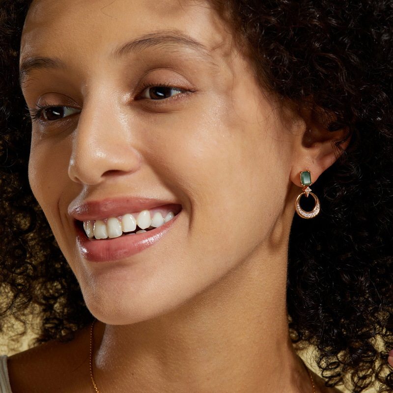 Light Luxury Moss Agate Earrings