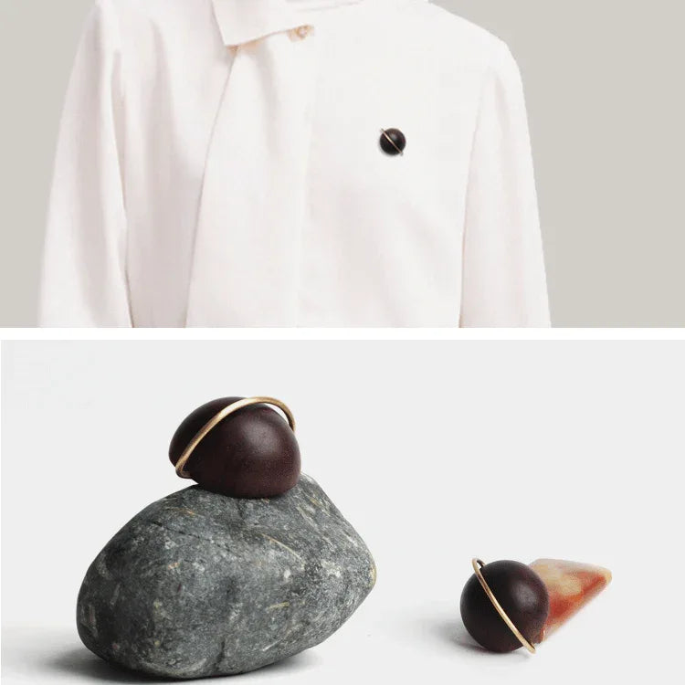 Copper-Onyx Wood Star Jewelry Set - OOAKB