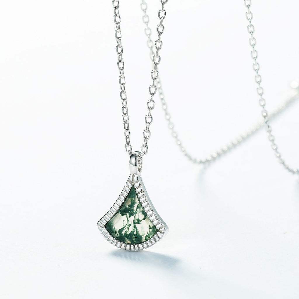 Fashion Outfit Moss Agate Collarbone Necklace