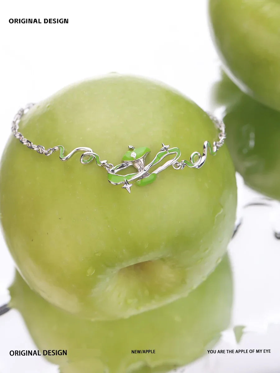 Apple Star Ring Bracelet - Eco-Copper Engraved - OOAKB