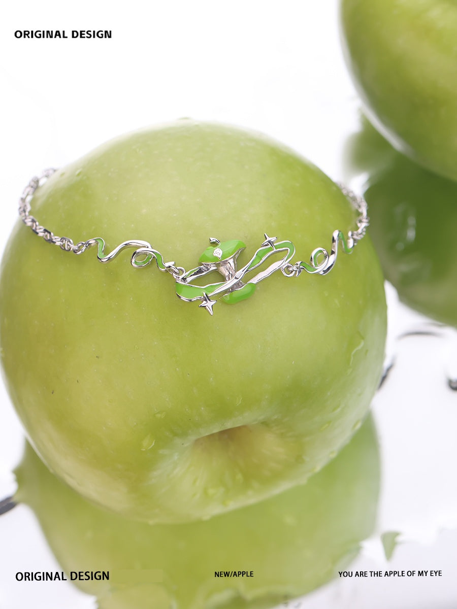 Customized Apple Star Ring 4th Fruit & Flower Wedding Bracelet - Eco-Copper Engraved