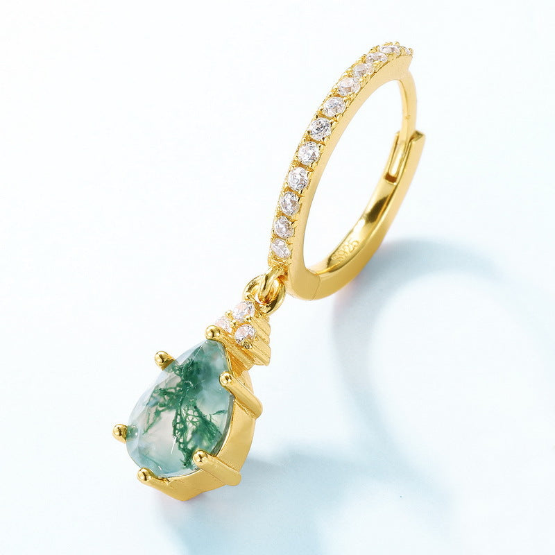 New Style Light Luxury Moss Agate Earrings