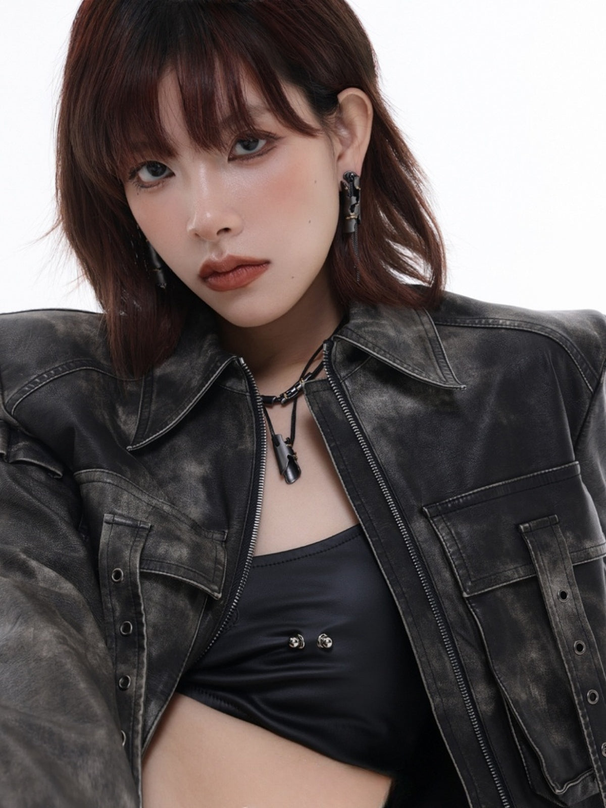 Customized Tin Foil Alloy Double-Layer Knot Necklace - 10th Anniversary Black Gold Neutral