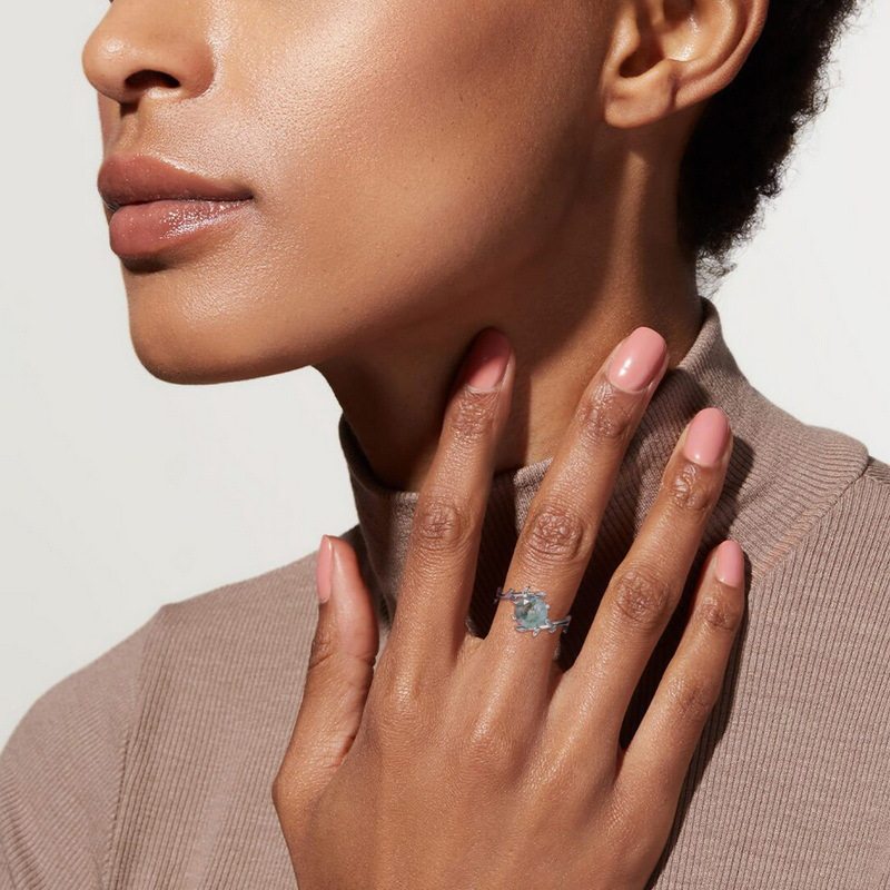 Stackable Moss Agate Ring