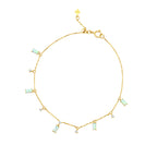 Blue Opal 14K Gold Square Bracelet