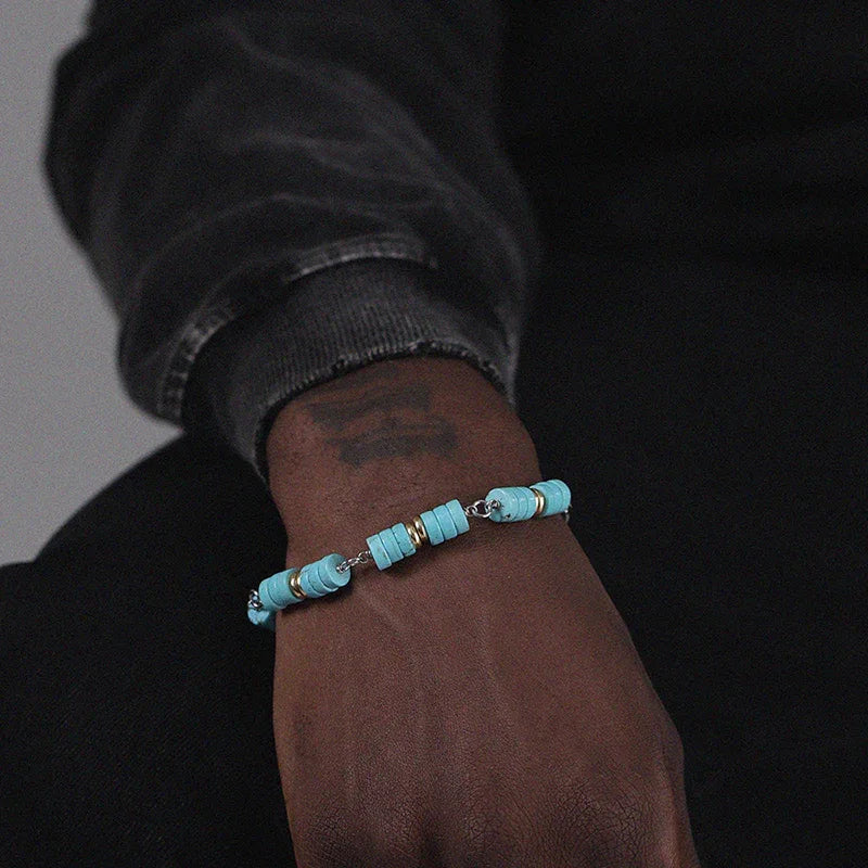 S925 Silver Turquoise Bracelet Unisex - OOAKB