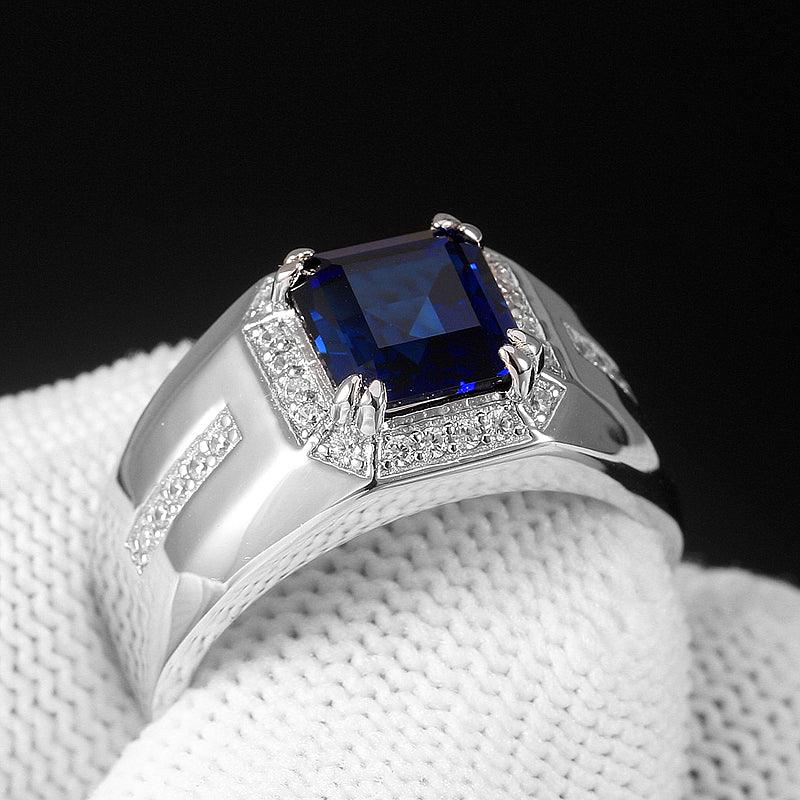 Sapphire Men's Ring 3.38ct 8mm*8mm - OOAKB