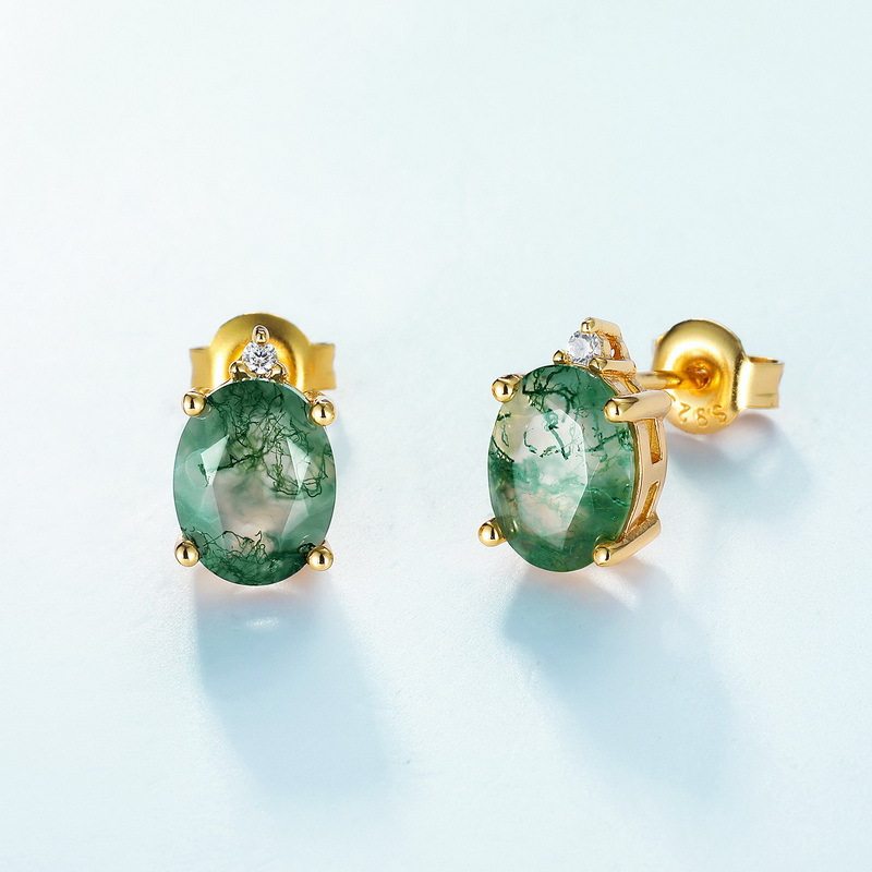Unique Charm Moss Agate Earrings