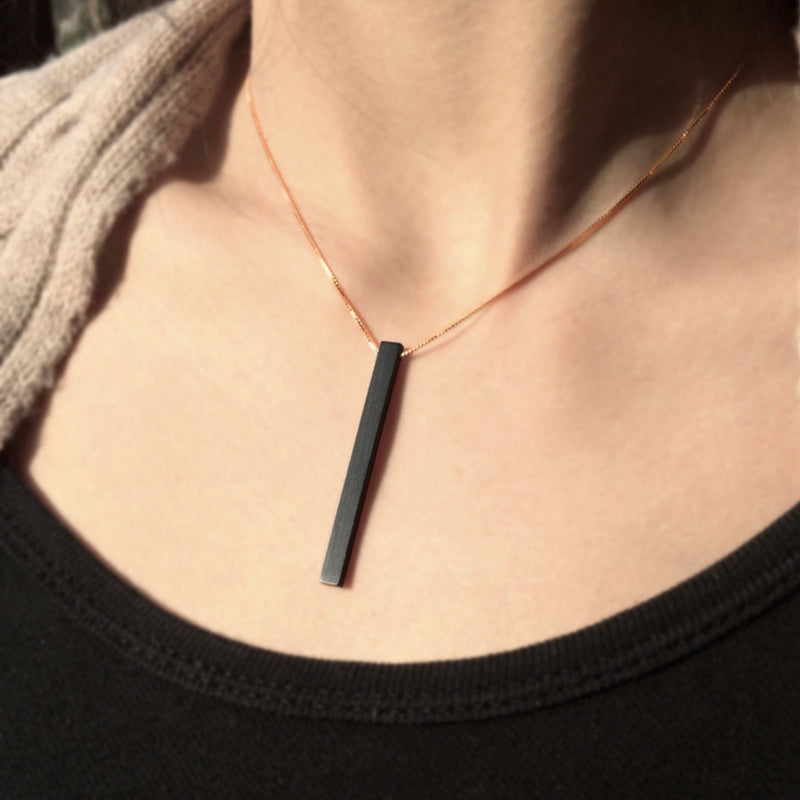 Customized Handcrafted Ebony Wood Couple Necklaces - 5th Anniversary Free Engraving