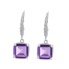 Lilac Series Square Sugar Amethyst Earrings