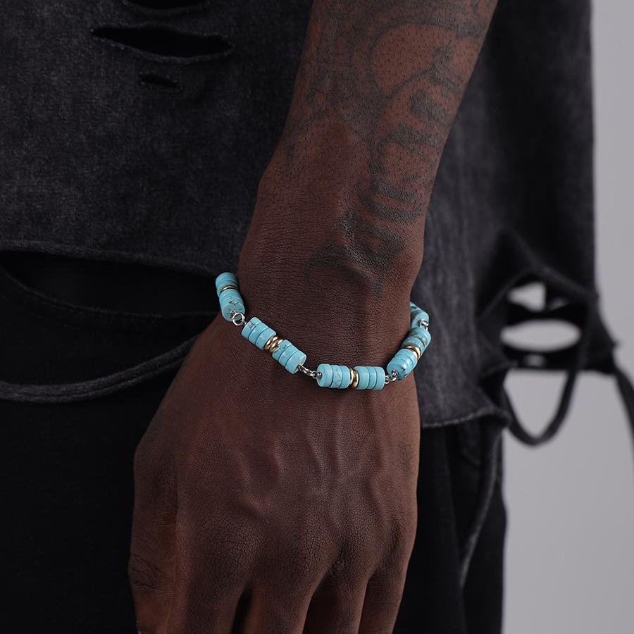 S925 Silver Turquoise Bracelet Unisex - OOAKB