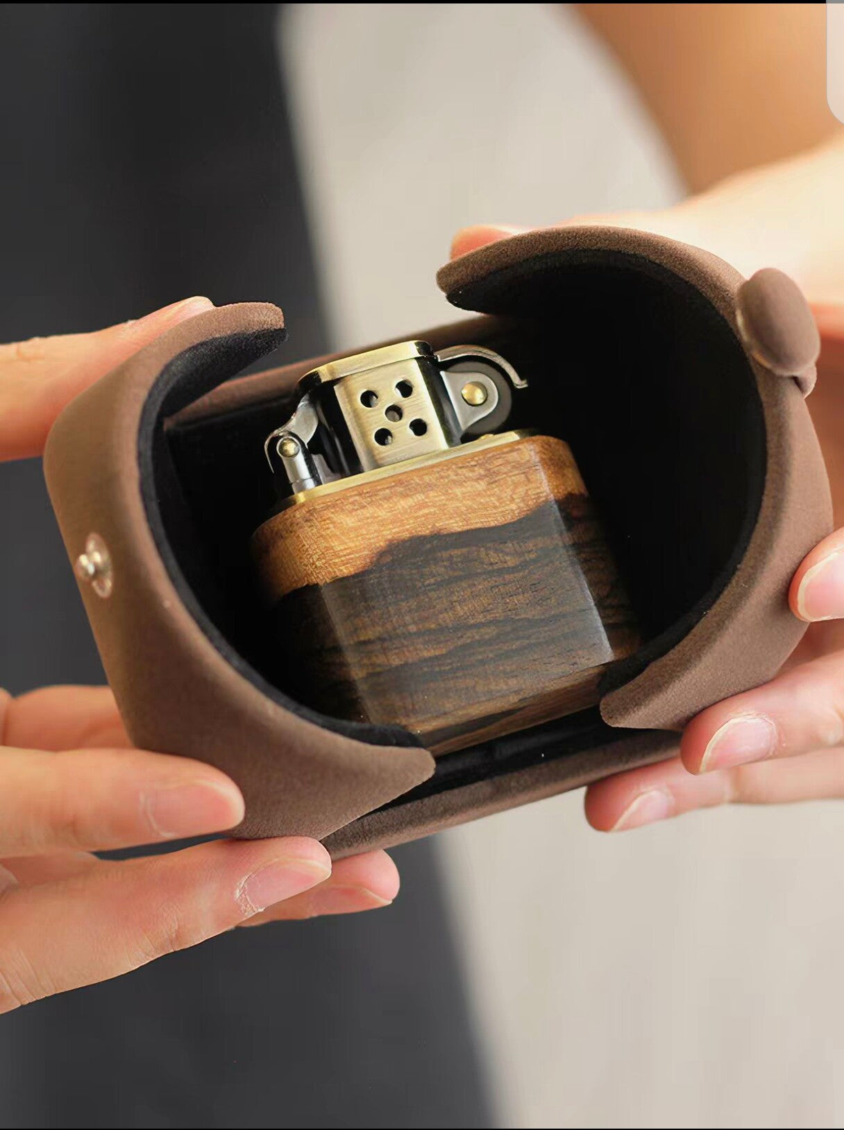 Personalized Wooden Vintage Lighter – 5th Wood Anniversary Gift