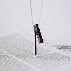 Customized Rosewood & S925 Silver Mother-of-Pearl Pendant Necklace - 5th Anniversary Engraved