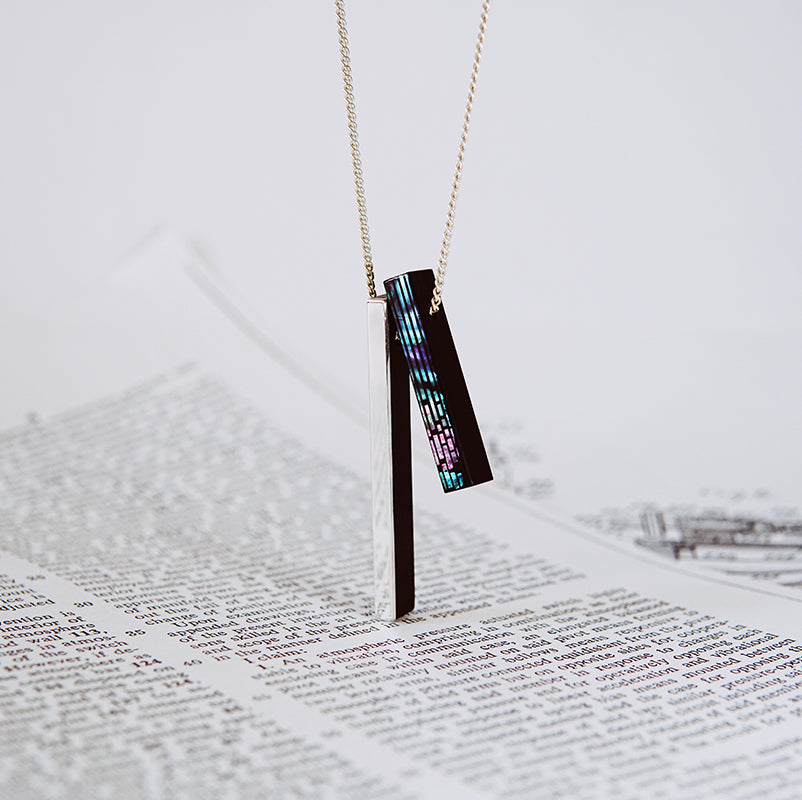 Customized Rosewood & S925 Silver Mother-of-Pearl Pendant Necklace - 5th Anniversary Engraved