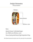Customized Artisanal Enamel Ceramic Ring - 9th Anniversary Picasso Mirror Girl Motif