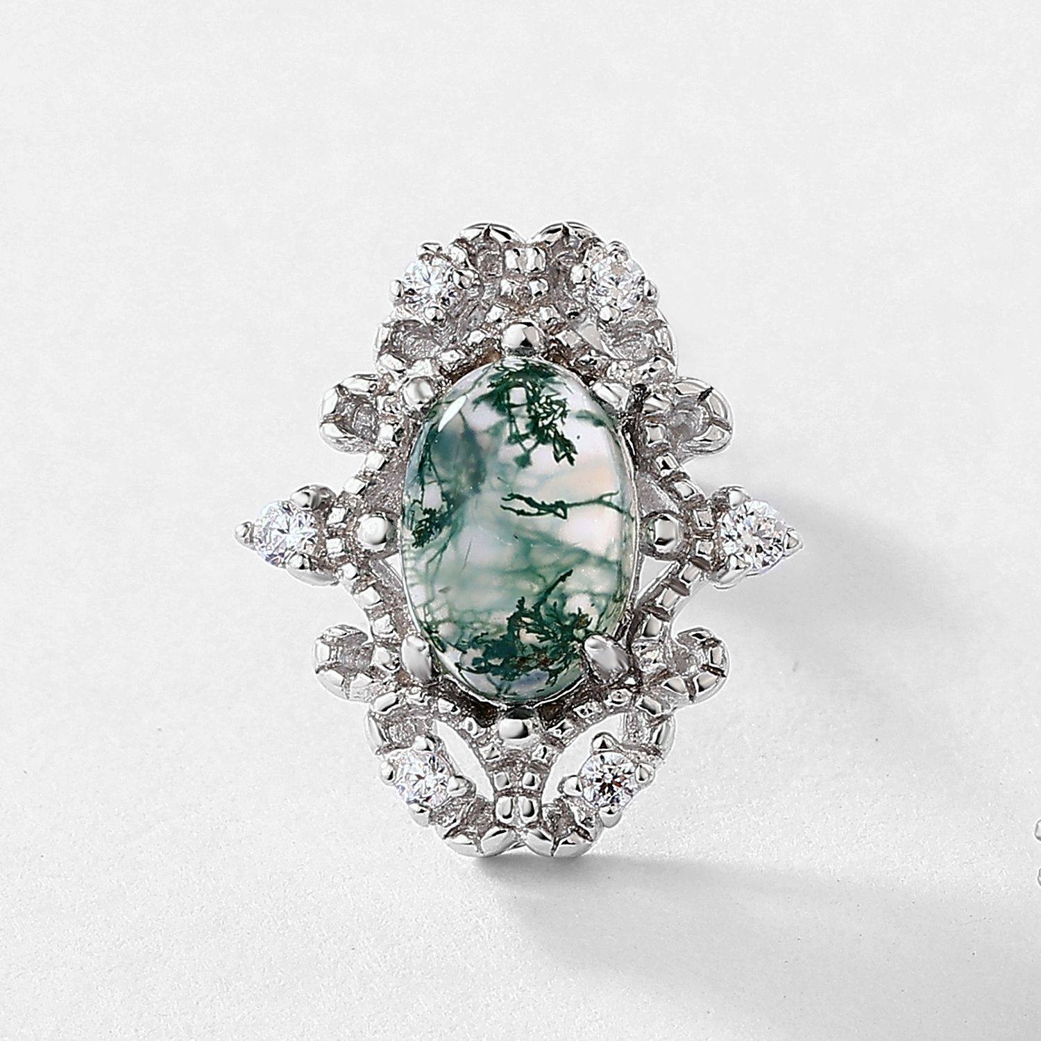 Moss Agate Elegant Exquisite Earrings Unisex