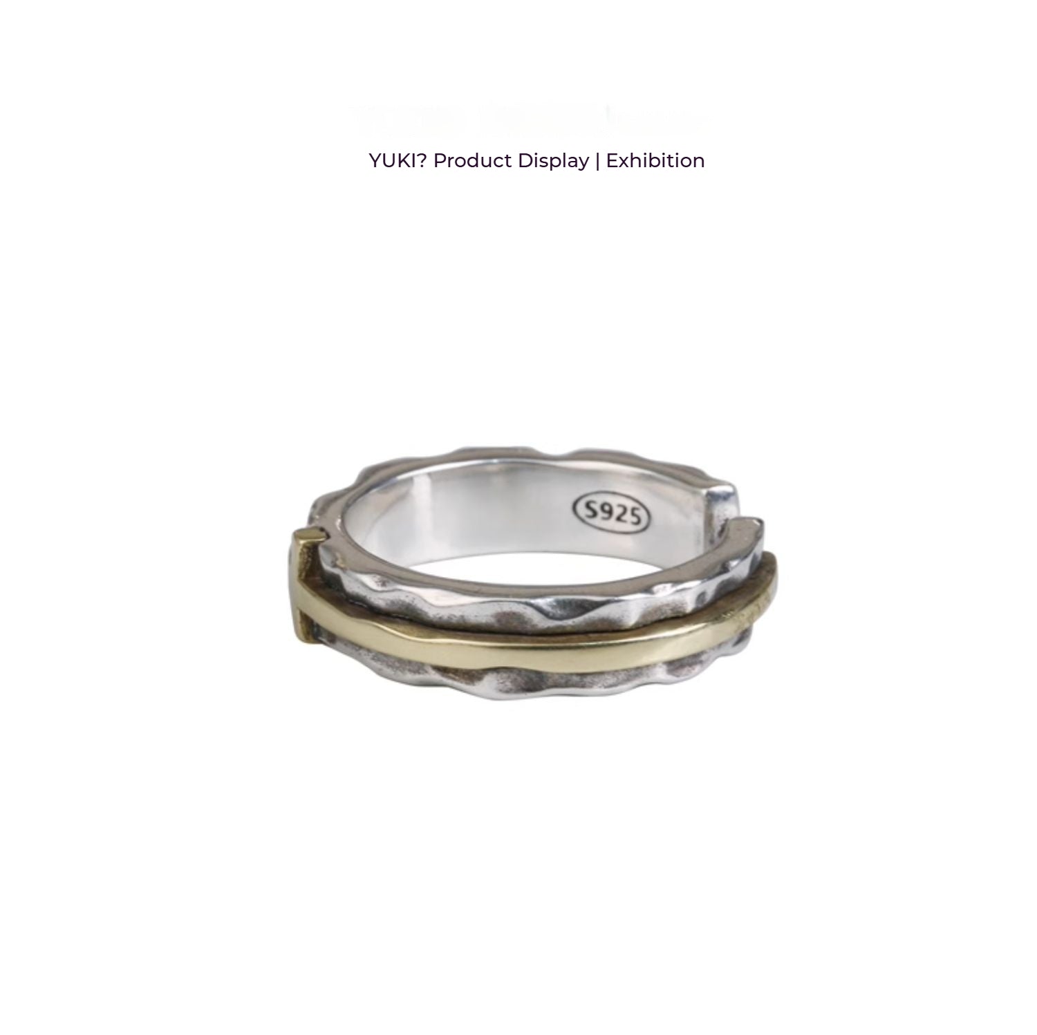 Customized S925 Silver-Copper Cross Couple Rings - 7th Anniversary Engraved Adjustable