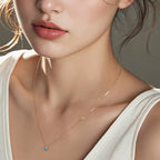 Blue Opal S925 Silver Heart Pendant Necklace