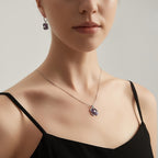 Lucky Clover Series Natural Amethyst Four-Leaf Clover S925 Silver Collar Necklace